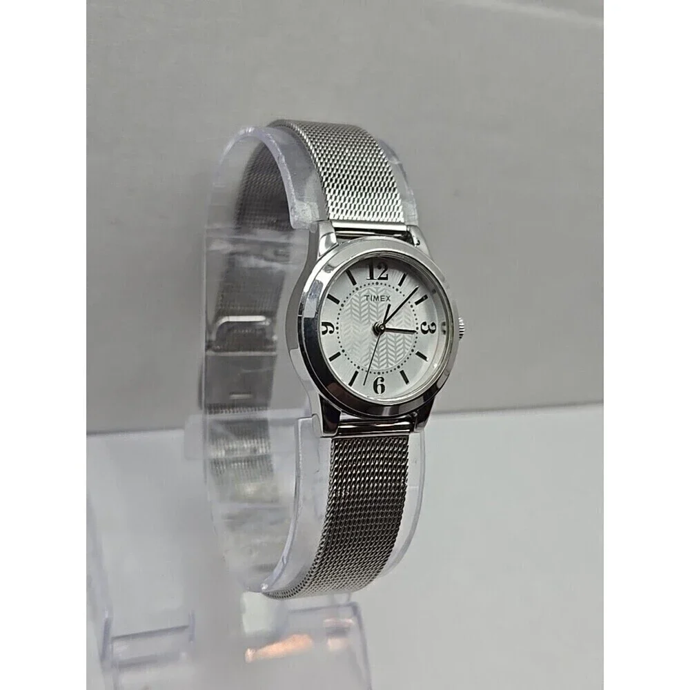 Timex Casey Dress Silver Mesh Womens Quartz Watch New Battery Water Resist WR30M